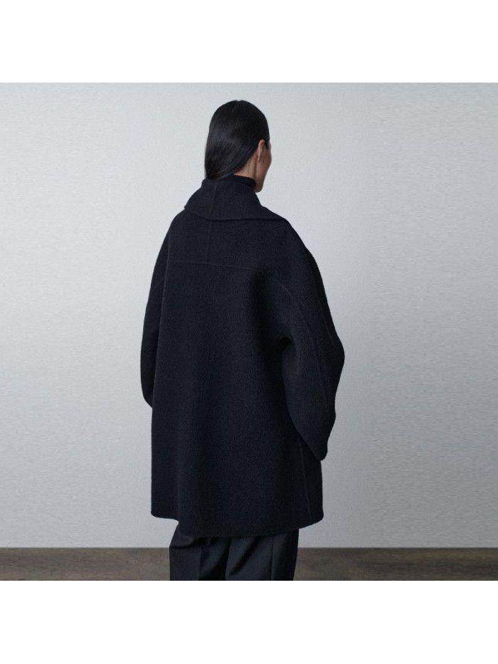 Autumn and winter new wool coat women's solid color double-sided woolen suit cashmere woolen coat
