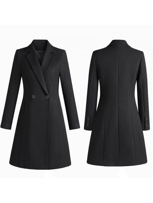 High end woolen coat, women's mid length winter th...