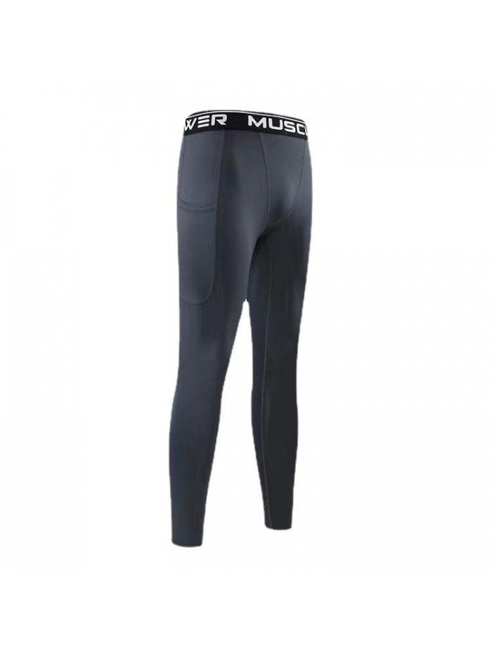 New Quick Drying Pants for Men's Basketball Sports Underlay Tight Pants with Pockets for Fitness 