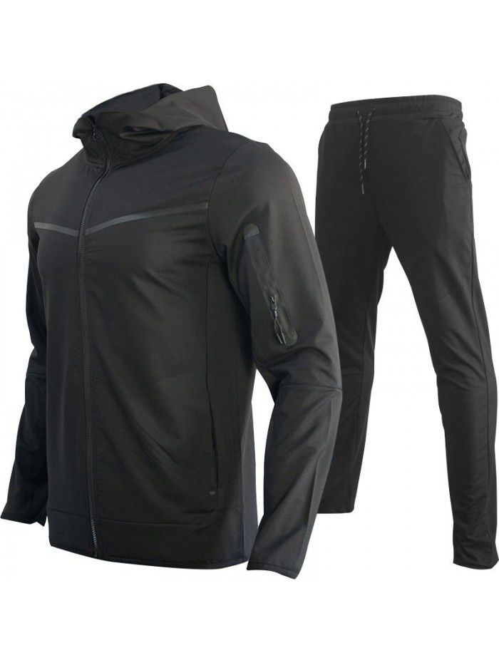 Men's Spring and Autumn New Set Fashion Handsome Versatile Trend Large Casual Cotton Set 