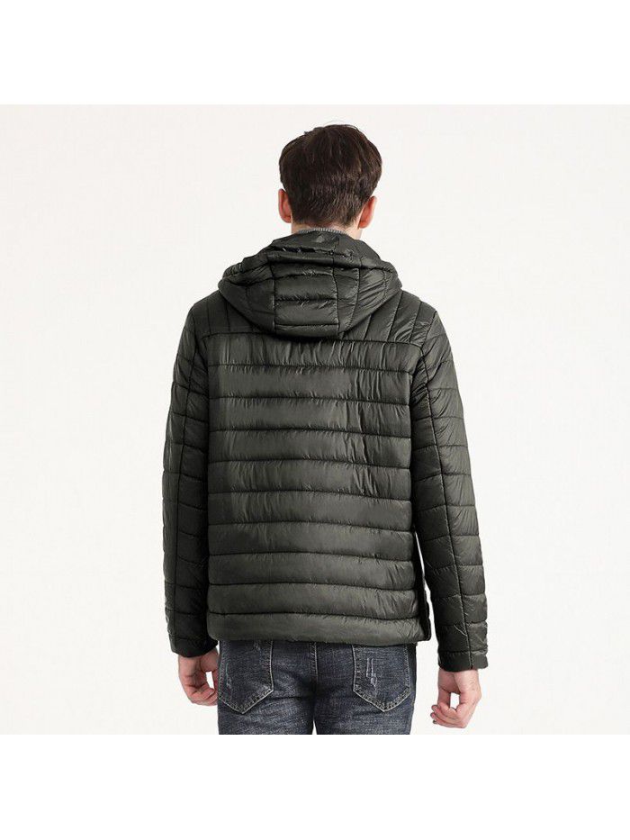 Cotton jacket men's new hooded men's lightweight cotton jacket short youth cotton jacket jacket