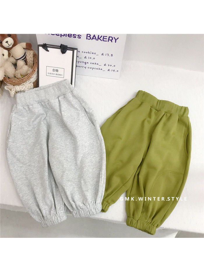Girls' trousers Spring and autumn outerwear new style fashionable girls' children's clothes Spring and autumn simple casual pants 