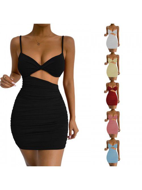 Women's Open Waist Suspended Dress Sexy Slim Fit P...