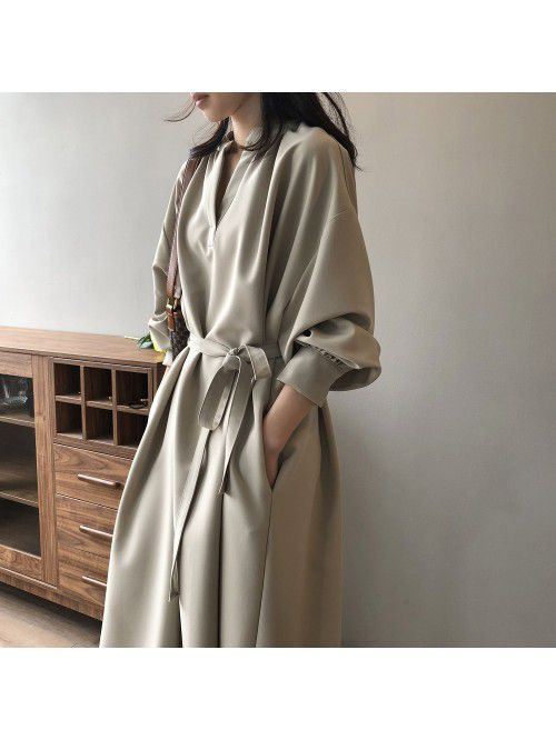 V-neck Dress Women's Autumn New Korean Version Loo...