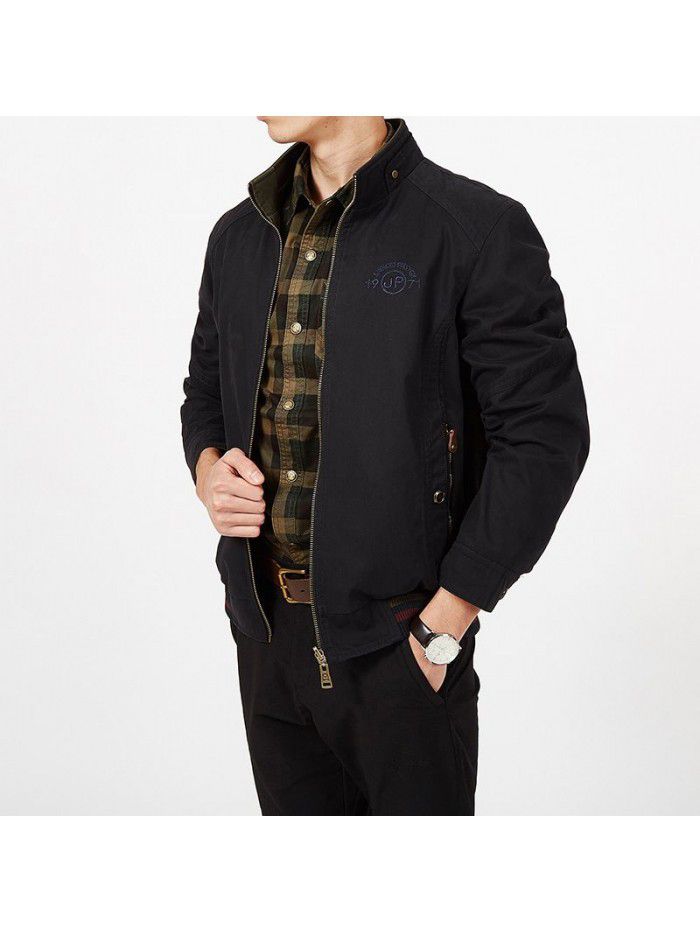 Men wearing double-sided jackets, all cotton casual middle-aged double-sided jackets, cross-border jackets, oversized tops
