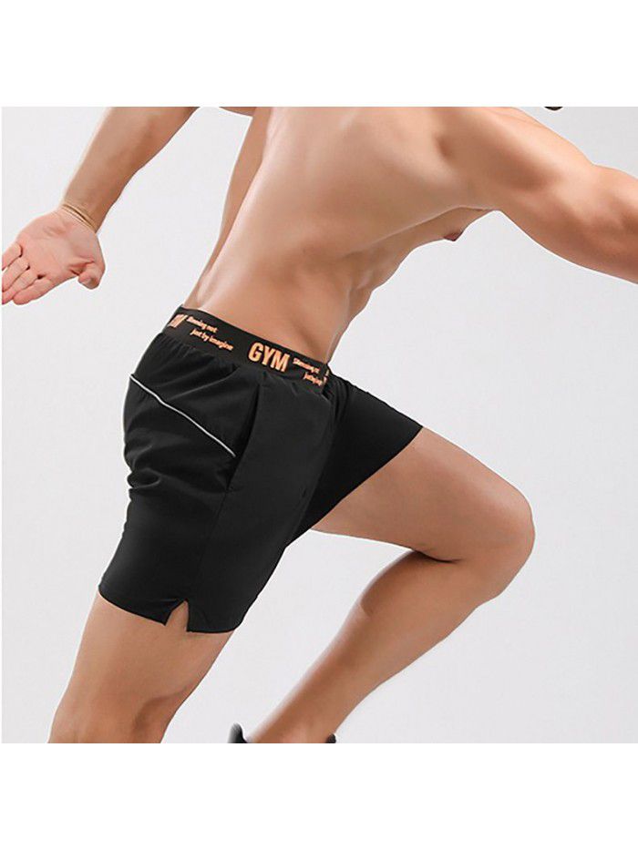 Summer running loose casual quick-drying elastic fashion sports shorts Men's thin training fitness pants 