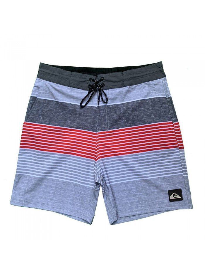 New Men's Elastic Surfing Beach Pants Sports Running Quick Dry Fitness Casual Style Five-point Shorts 