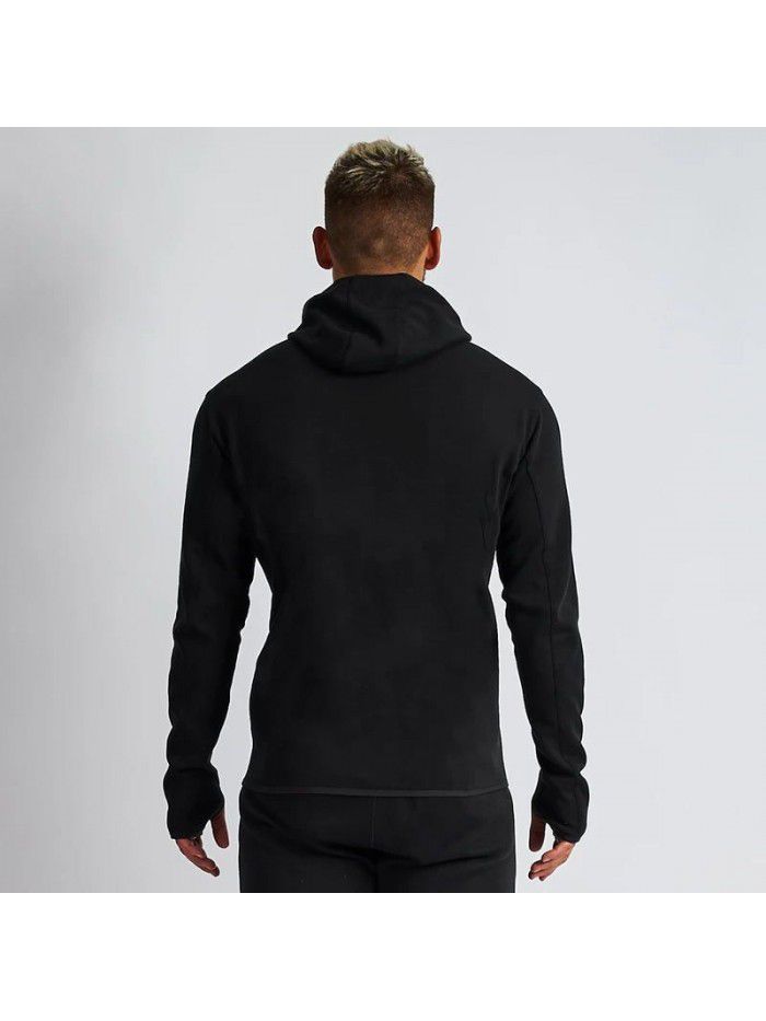 Crazy Muscle Spring and Autumn Fitness Set Men's Outdoor Running Hooded Sweater Pants Casual Two Piece Set 