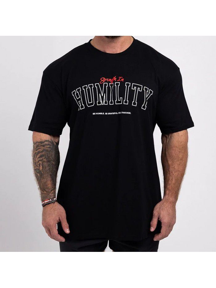 Cotton Short Sleeve T-shirt for Men and Women Summer New Trend Fitness Top Loose Fit