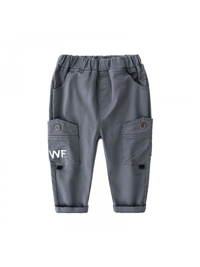 Boys' Pants New Spring and Autumn Seasons New Western-style Workwear Pants Children's Pants Middle School Children's Casual Pants Tide 