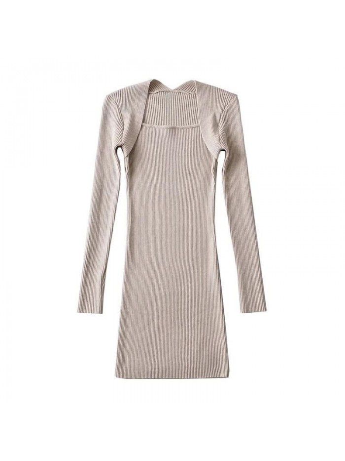 Autumn and Winter Spicy Girls Show Thin Knitted Long Sleeve Dress Women Sexy Wrapped Hip Short Skirt Women 