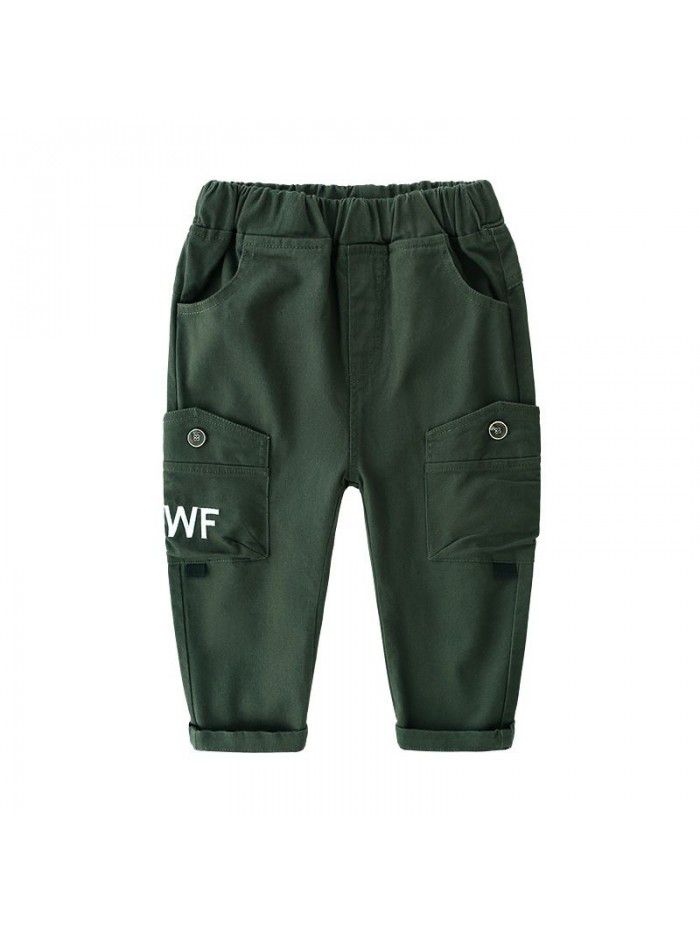 Boys' Pants New Spring and Autumn Seasons New Western-style Workwear Pants Children's Pants Middle School Children's Casual Pants Tide 
