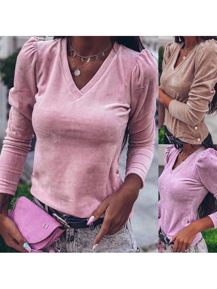 Women's Autumn and Winter New Loose Bottom Top Long Sleeve T-shirt Women 