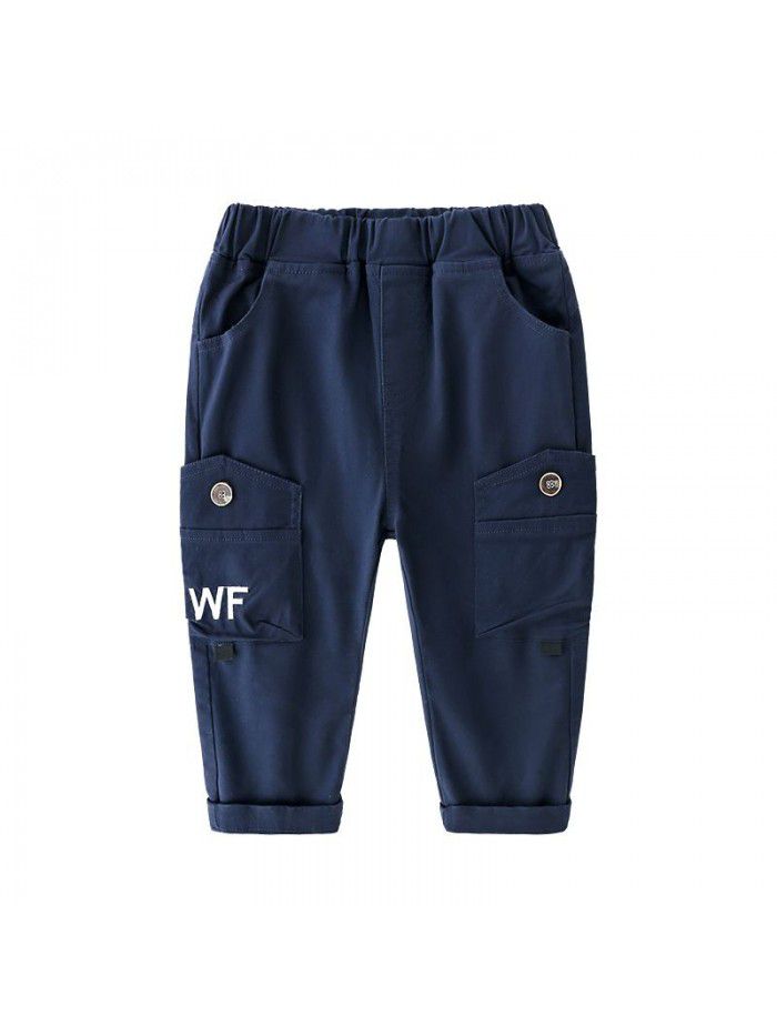 Boys' Pants New Spring and Autumn Seasons New Western-style Workwear Pants Children's Pants Middle School Children's Casual Pants Tide 