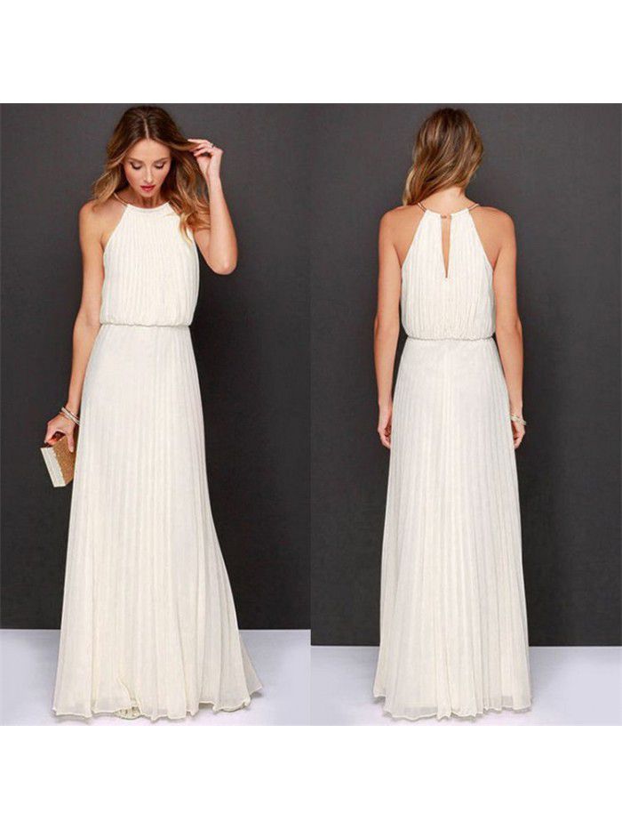 Popular sleeveless bridle pleated fashion sexy dress dress 