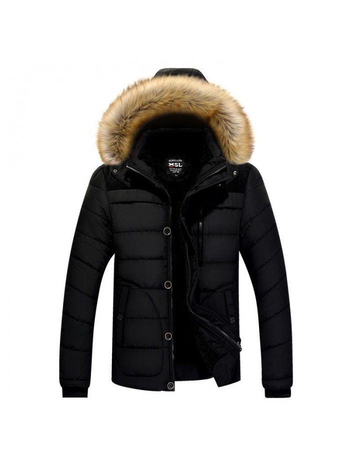 Cotton jacket for men in autumn and winter, jacket for men in winter, plush and thick cotton jacket, plus size cotton jacket