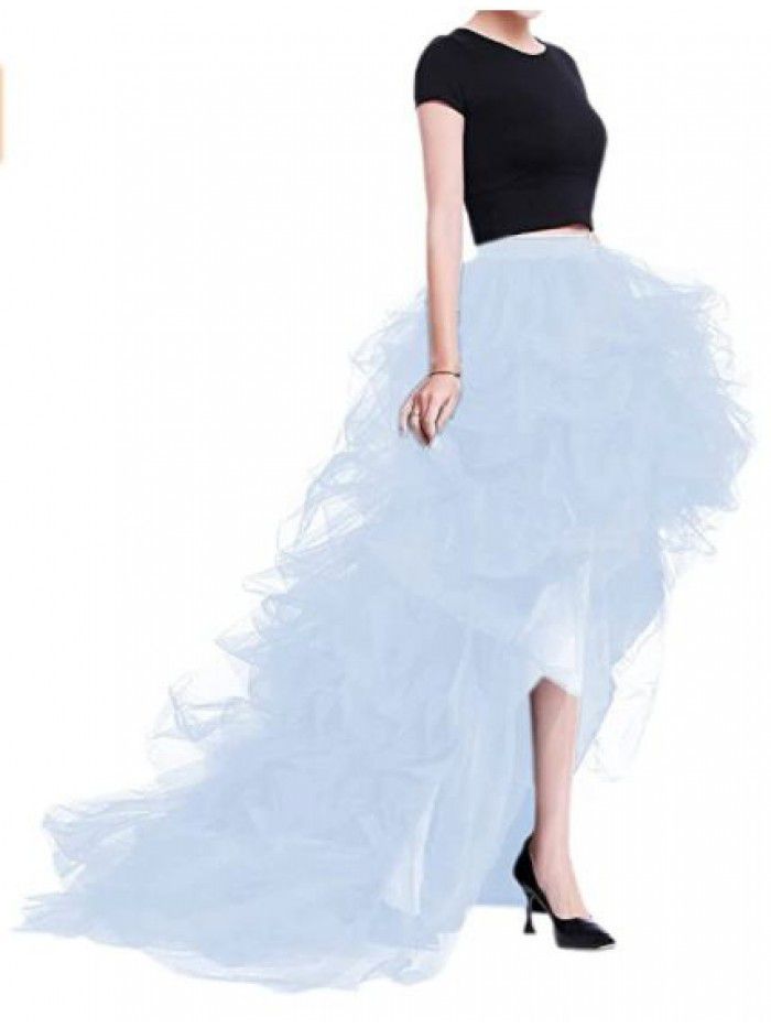 Early spring high waisted elastic belt casual mesh puffy women's skirt  Early spring high waisted elastic belt casual mesh puffy women's skirt