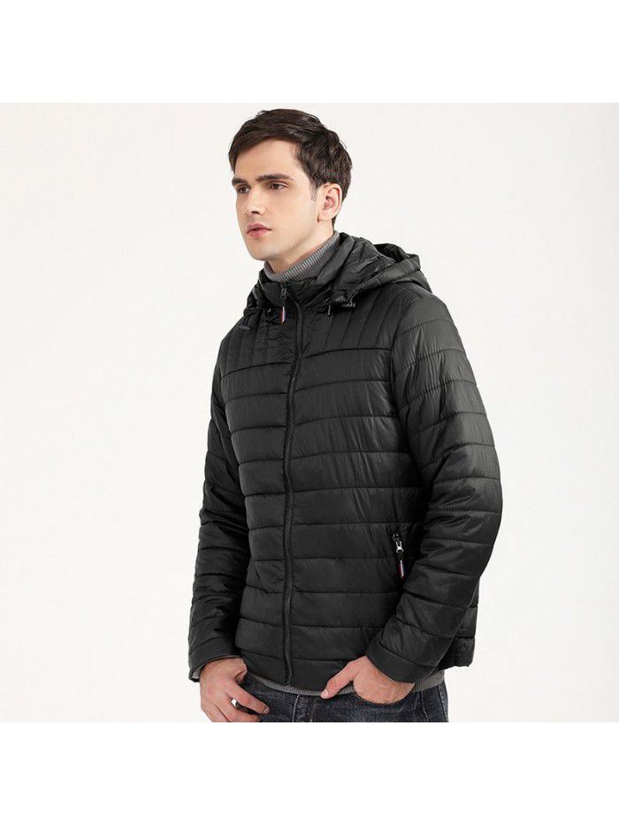 Cotton jacket men's new hooded men's lightweight cotton jacket short youth cotton jacket jacket