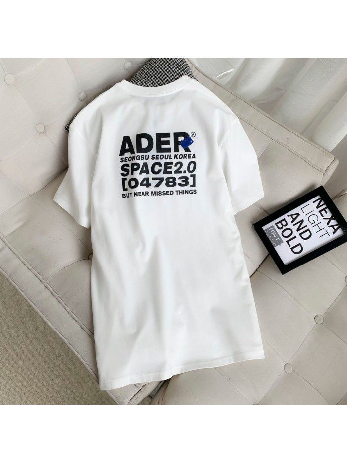 New Letter Graffiti Embroidery T-shirt Round Neck Loose Versatile Print Casual Couple Short Sleeve 