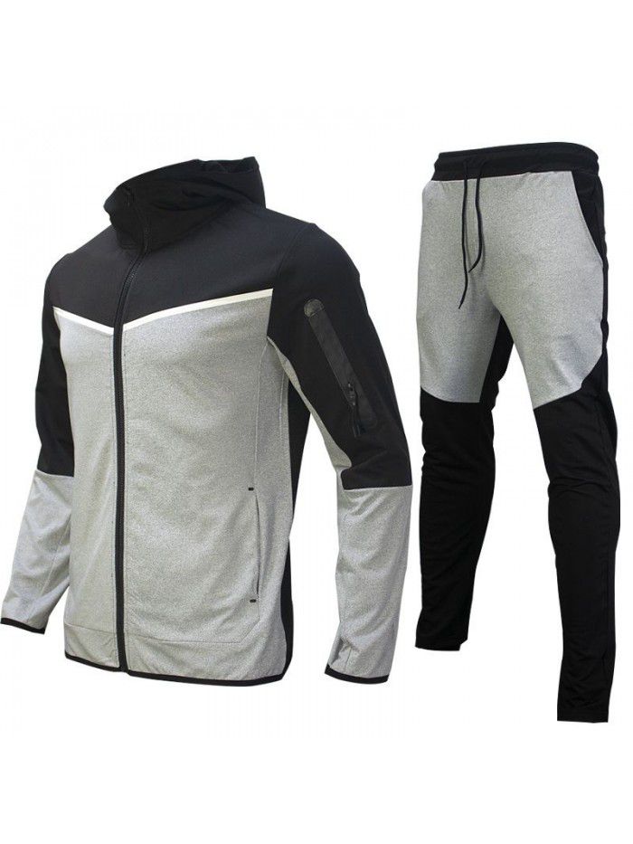 Men's Spring and Autumn New Set Fashion Handsome Versatile Trend Large Casual Cotton Set 