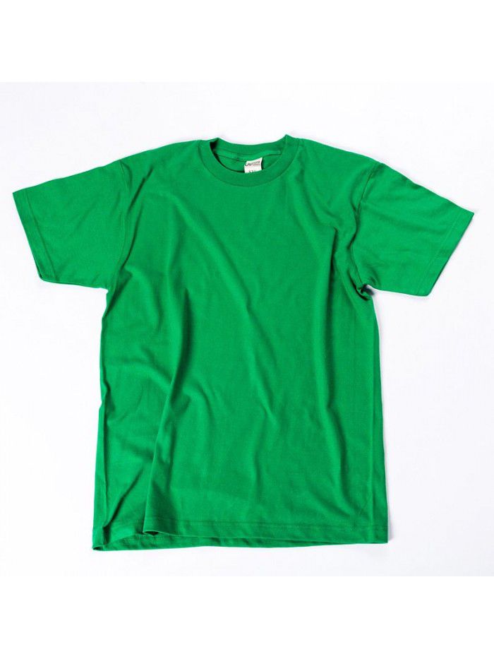 Cotton short sleeved T-shirt for men and women, solid white men's blank shirt trendy brand 