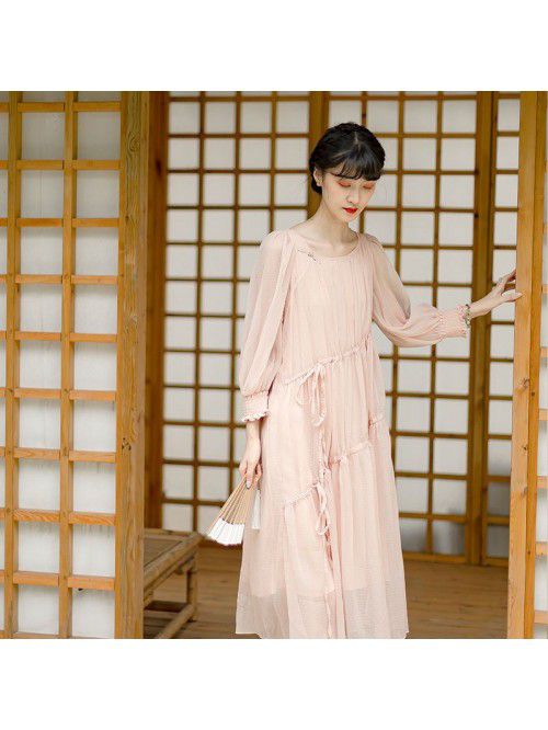 Loose fitting long dress for women, new autumn lon...