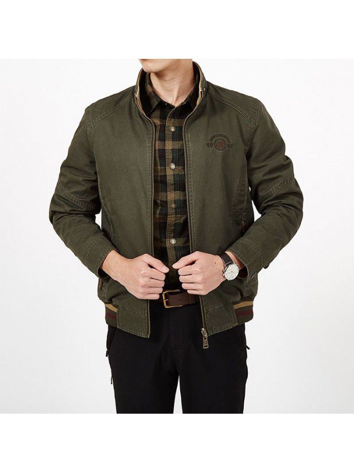 Men wearing double-sided jackets, all cotton casual middle-aged double-sided jackets, cross-border jackets, oversized tops