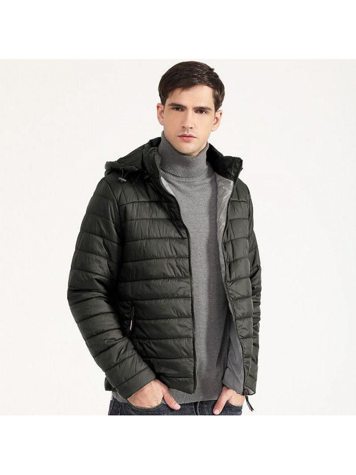Cotton jacket men's new hooded men's lightweight cotton jacket short youth cotton jacket jacket