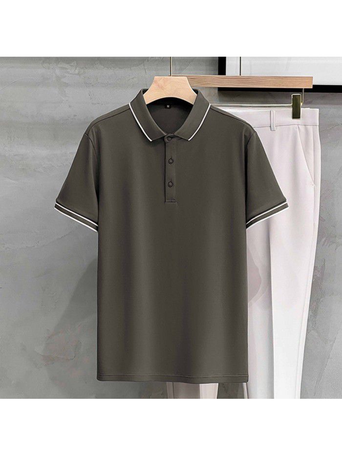 Striped Polo Custom Polo Beaded Cotton Short Sleeve Summer Men's Casual Versatile Slim Fit Paul Top 