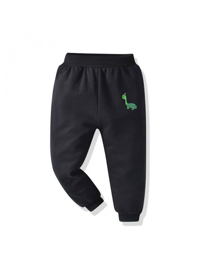 Children's sports loose casual pants Solid color spring pants Personalized cartoon print multicolor new children's pants 
