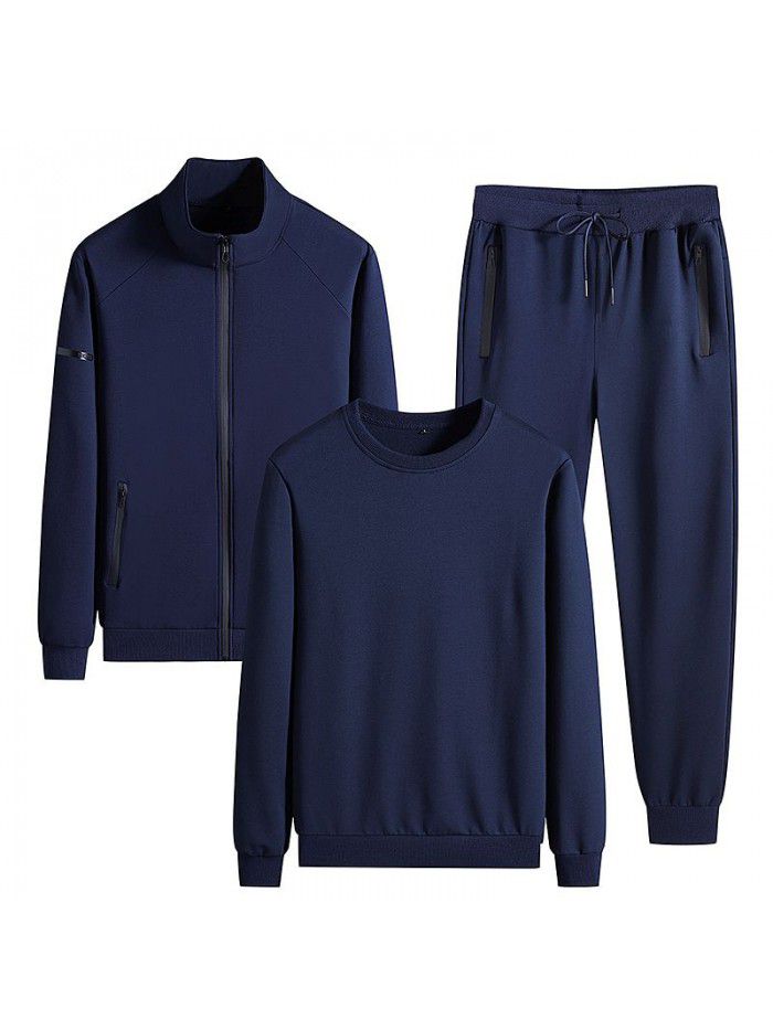 Autumn men's sweater set, autumn and winter sports set, men's spring and autumn three piece set, new casual men's outerwear 