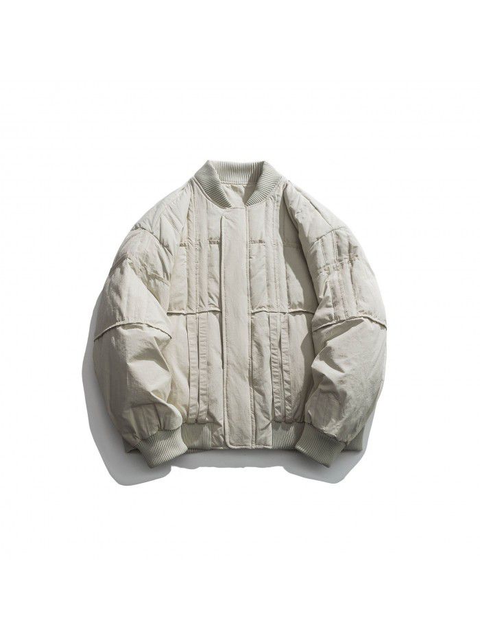 White duck down flight jacket, men's minimalist down jacket, winter high street ch short jacket