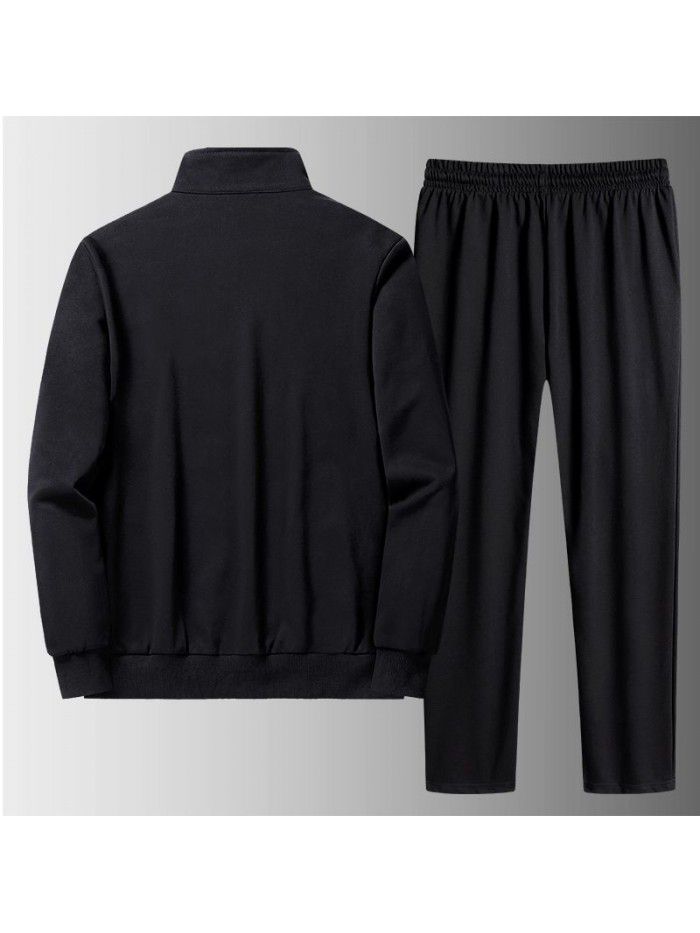 Sports Set Spring and Autumn Season Men's Loose Large Casual Coat Sportswear Two Piece Set 