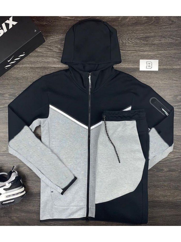 Men's Spring and Autumn New Set Fashion Handsome Versatile Trend Large Casual Cotton Set 