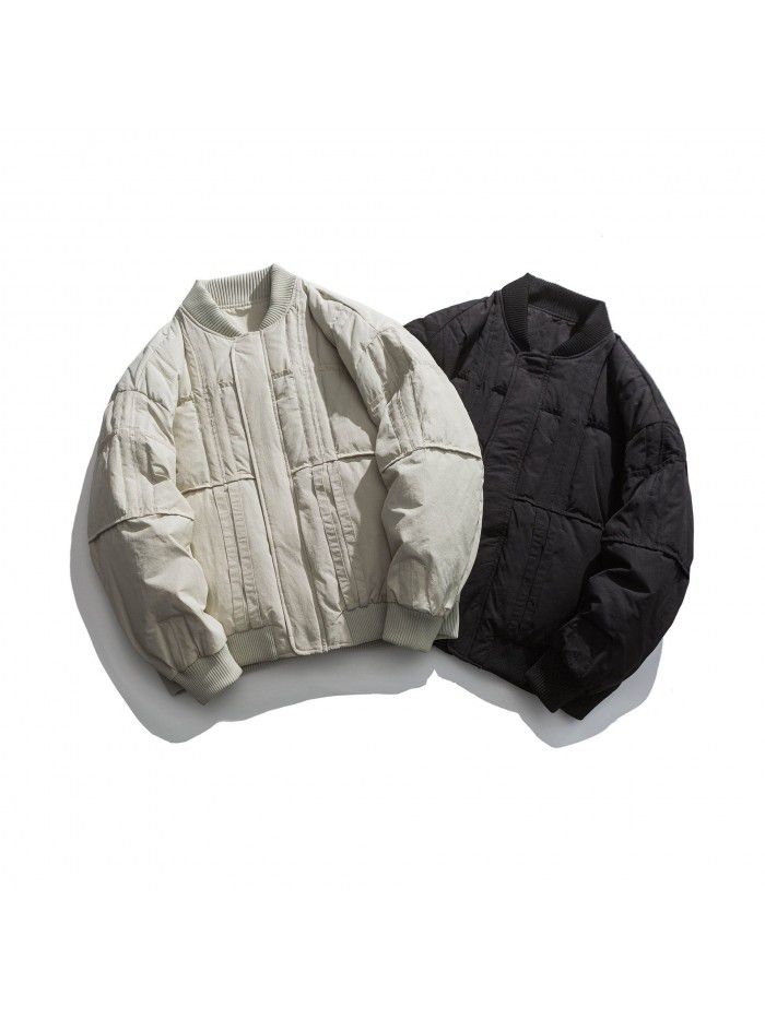 White duck down flight jacket, men's minimalist down jacket, winter high street ch short jacket
