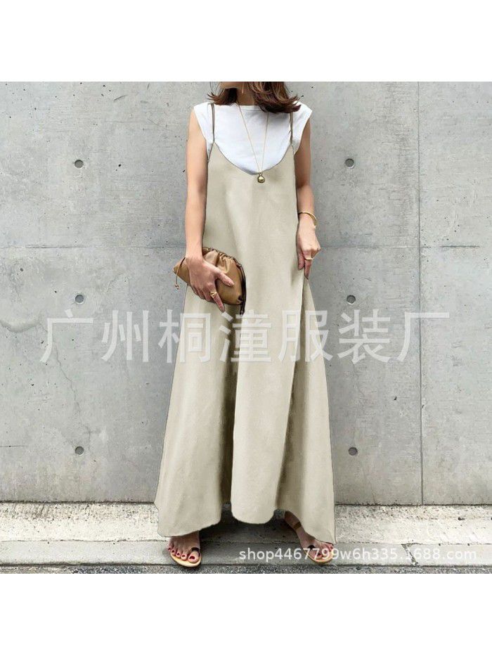 Spot Hanging Dress Korean Edition Women's Summer New Loose and Slim Casual Hanging Dress Long 