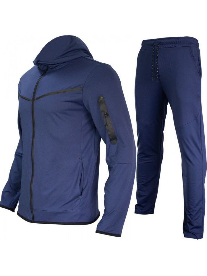 Men's Spring and Autumn New Set Fashion Handsome Versatile Trend Large Casual Cotton Set 