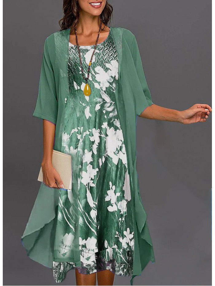 Summer chiffon dress two-piece set 