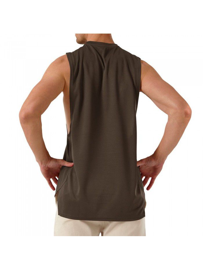 Men's Muscle Sports Fitness Short Sleeve Cotton Casual Summer New T-shirt 