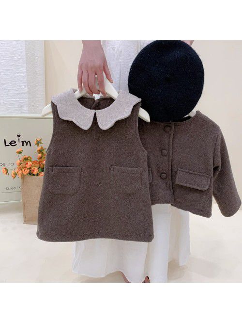 Children's clothing, girls' temperament set, winte...