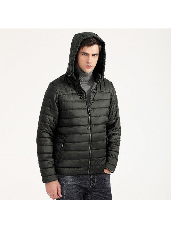 Cotton jacket men's new hooded men's lightweight cotton jacket short youth cotton jacket jacket