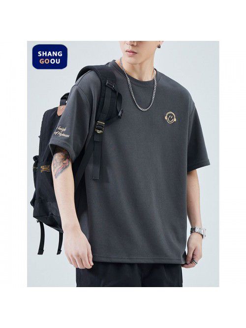 Summer New Embroidery Small Icon Short Sleeve T-sh...