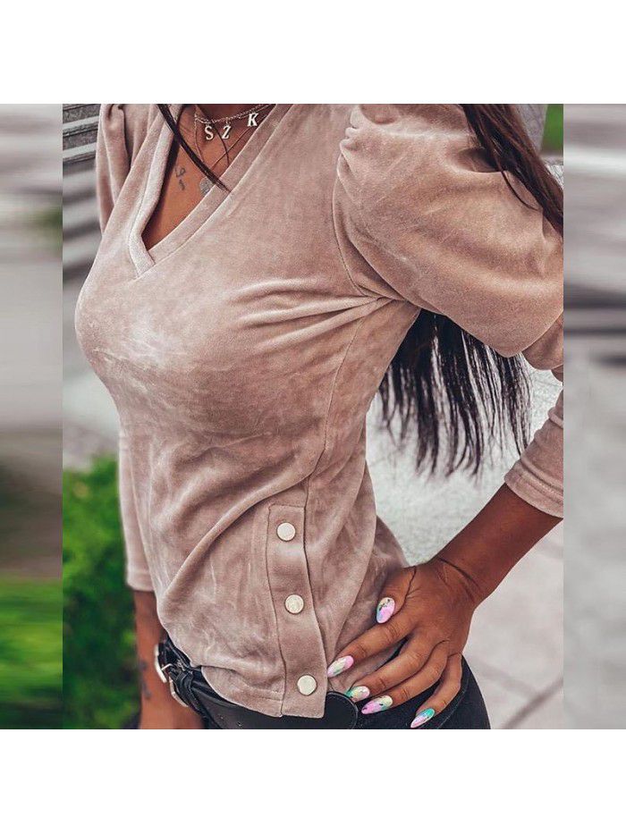 Women's Autumn and Winter New Loose Bottom Top Long Sleeve T-shirt Women 