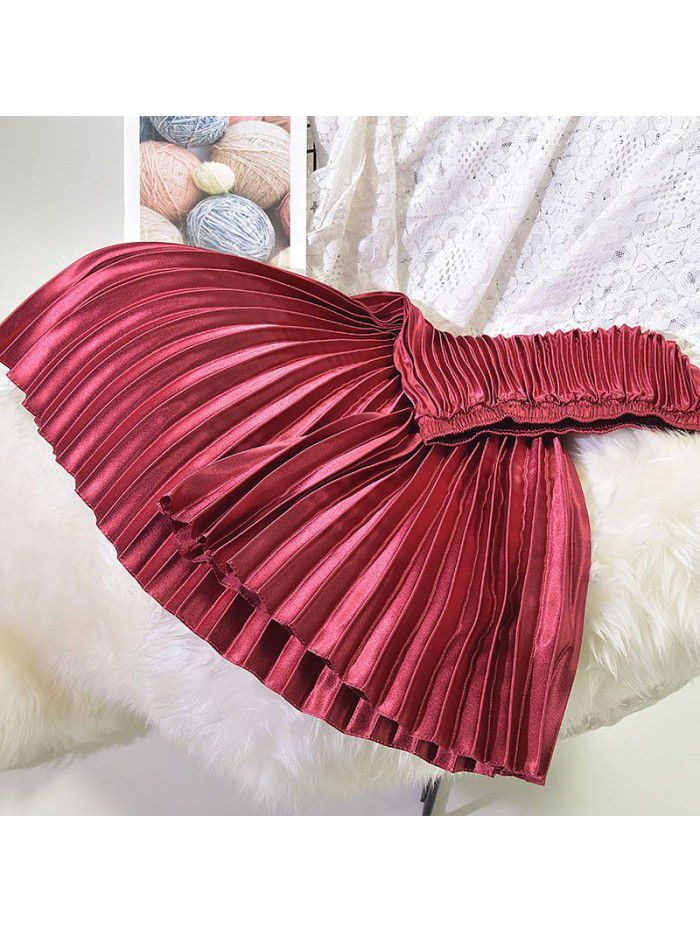Pleated skirt, half length skirt, autumn and winter new high waisted retro fashion, half length skirt, women's winter 