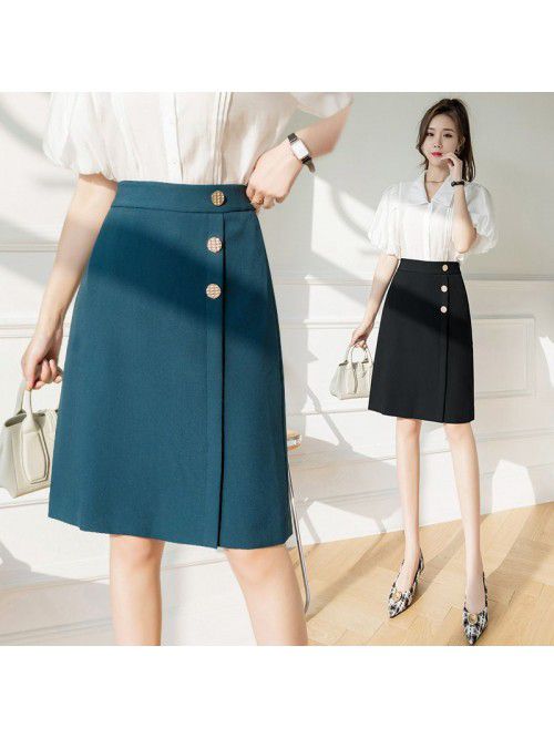 High waisted skirt, spring and summer new retro as...