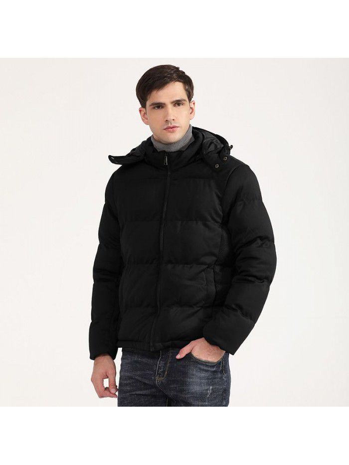 Men's cotton jacket thickened solid color imitation down cotton jacket short jacket winter wear