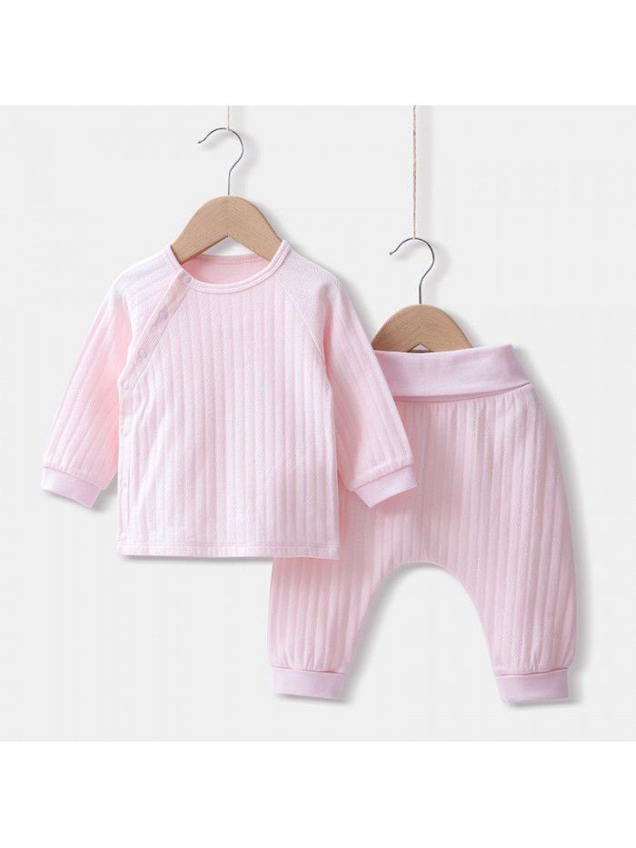 Spring and Autumn Children's Clothing Baby Underwear Set Pure Cotton Children's Home Clothing Middle and Small Children's Set 