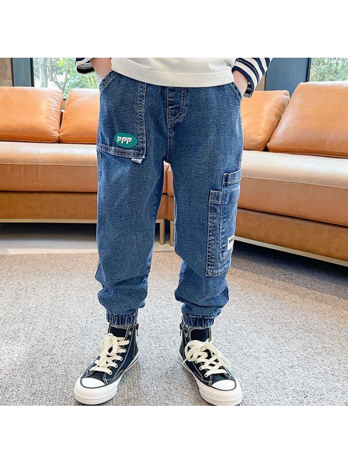 Children's Pants New Boys' Jeans Autumn Casual Pants Big Boys' Pants Fashion Boys' Clothing 