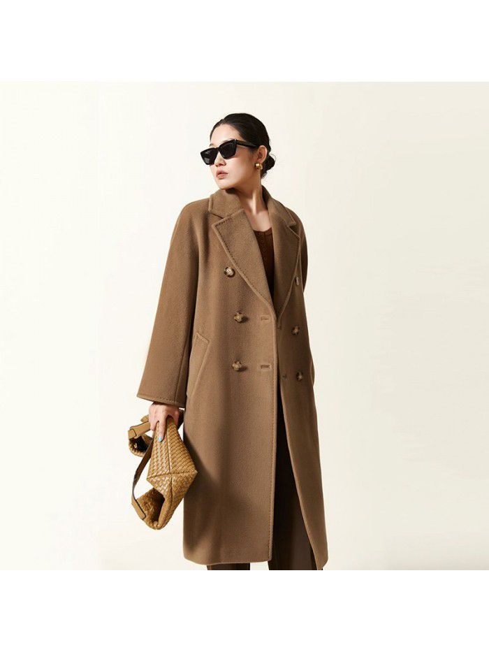 Coat, woolen coat, single-sided woolen coat, high-end double breasted woolen coat