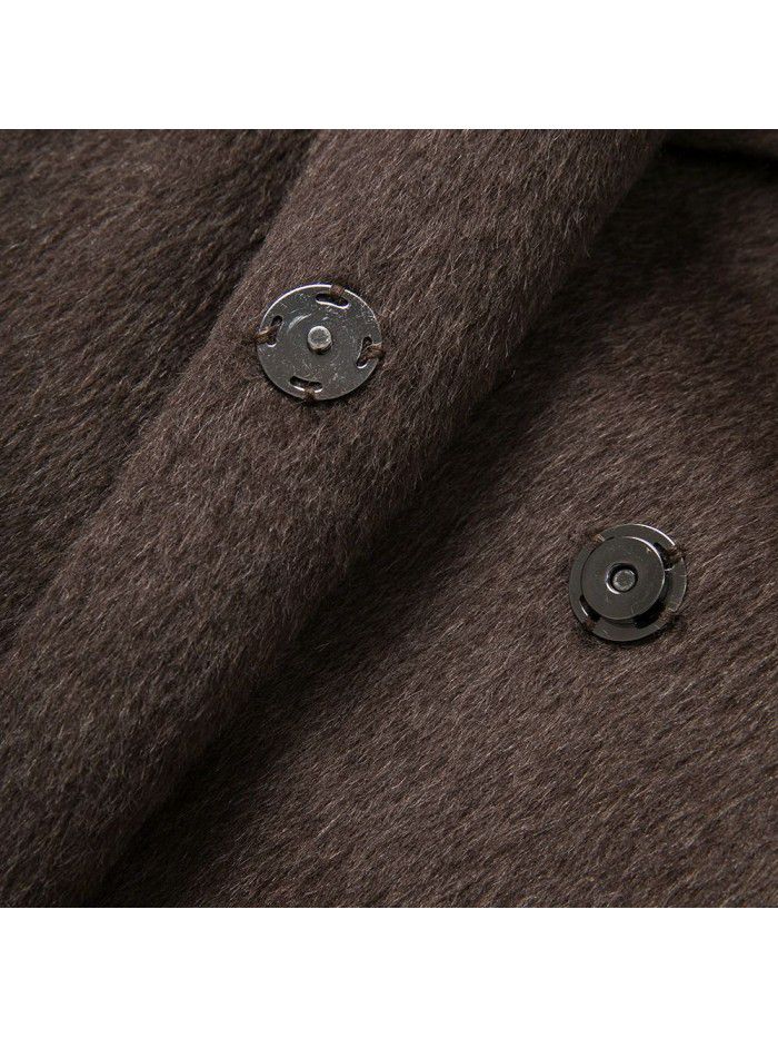 Autumn and Winter New Korean Mulberry Silk Coat Casual Woolen Coat Double sided Woolen Coat for Women